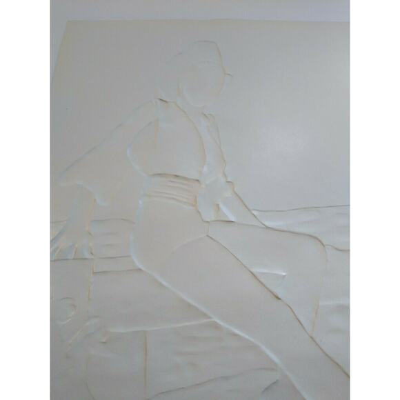 Pirate Lady Art Print Vintage 1940's Lithograph 3-D Embossed Sexy Captain Ahoy - Picture 10 of 10